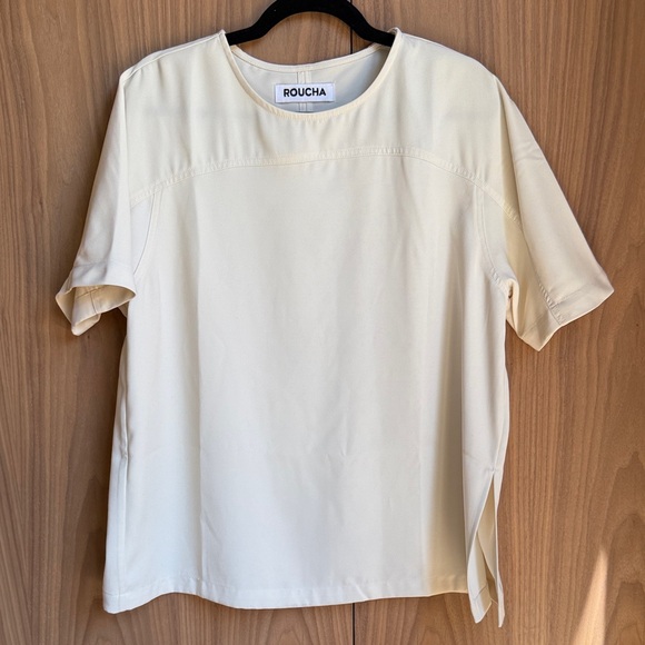 Roucha Cream Short Sleeve Women's Tunic - Picture 1 of 5